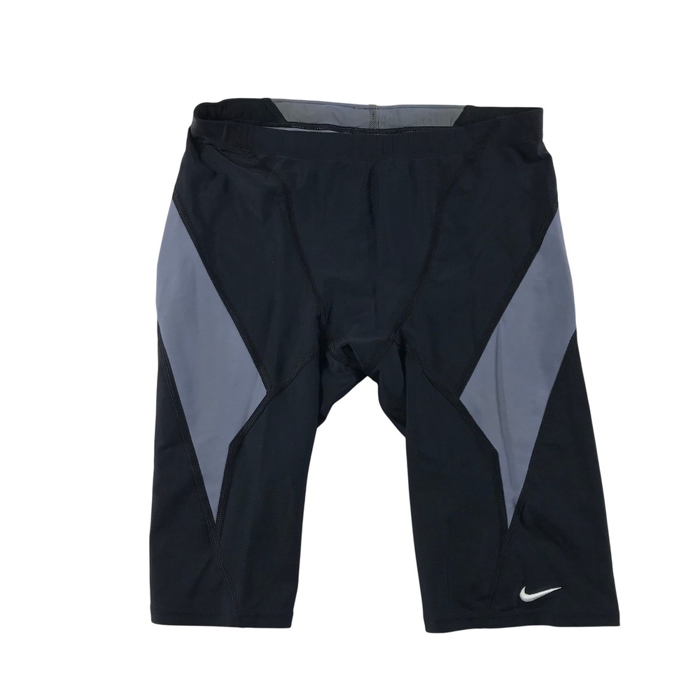 Nike Mens Swim Jammers Black Grey NESS4039 Size 34 Athletic Trunks